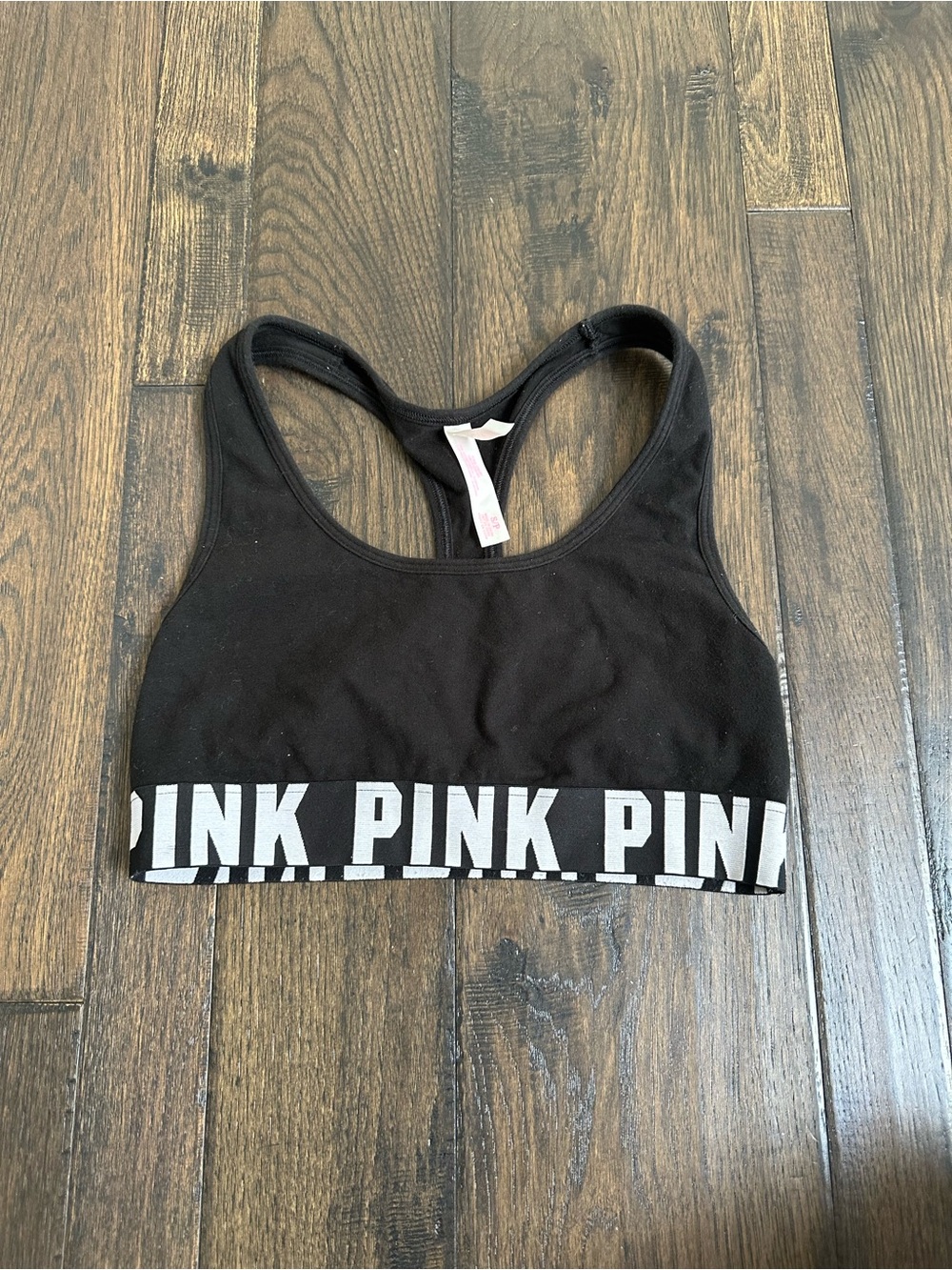 PINK Victoria’s Secret Black Racerback Sports Bra